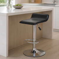 Tabouret de bar réglable en hauteur JOHOOFURNITURE, en cuir PVC noir moderne, pour cuisine et restaurant