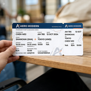 Impresión de Tarjetas de Embarque Personalizadas para Aerolíneas |   Recuerdo Personalizado de Boleto de Avión para Eventos y Marketing - Product Image 2