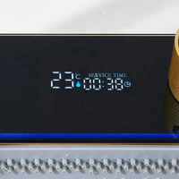 Évier de cuisine intelligent multifonctionnel à cuve unique en acier inoxydable 201/304 fait main avec robinet cascade, forme carrée, monotrou, moderne
