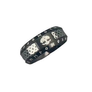 Yunnique Bague Viking en Acier Inoxydable 316L avec Runes Celtiques pour Homme, Argent Vieilli, Arbre de Vie, Style Rebel, Motard, Punk, Hip Hop, Cadeau - Product Image 4