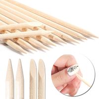 Pousse-cuticules en bois à double tête portable à prix avantageux pour l'utilisation en salon de manucure