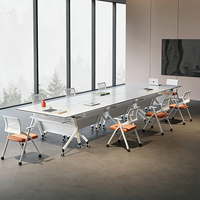 Nouvelle table de formation pliable au design minimaliste pour bureau, salle de classe et salles de réunion - Ensemble de bureau et de chaise modulaires multifonctions