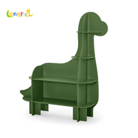 Bibliothèque Montessori dinosaure vert pour enfants Construction en bois massif Conception sûre et stable