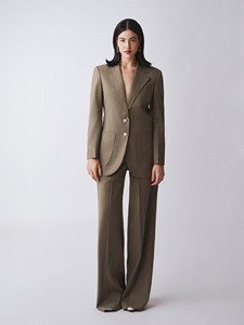 Blazers longs en laine pour femmes, élégants, minimalistes, de haute qualité, à double boutonnage, avec décoration imprimée et veste de costume. - Product Image 3