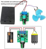 Controlador de Velocidad de Motor de Bajo Voltaje PWM DC 1.8V/3V/5V/6V/12V 2A 1803BK/1803B, Control de Velocidad Ajustable
