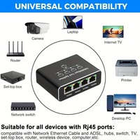Répartiteur réseau Gigabit 1 à 4 ports, un entrée deux/quatre sorties, câble RJ45 1000M, commutateur routeur pour ordinateur portable, ordinateur, CCTV, décodeur, imprimante, TV