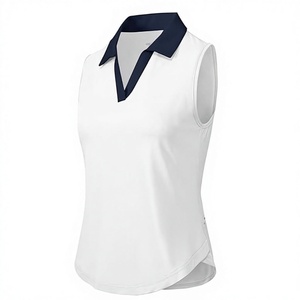 Polo sin Mangas con Cuello en V para Mujer - Camiseta de Golf Transpirable de Alto Rendimiento - Camiseta Ligera sin Mangas para Tenis y Verano - Product Image 1