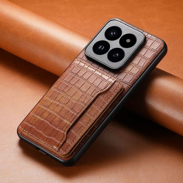 Denior Luxury Shockproof for Patterned PU Leather Phone Case for 14 Ultra/Redmi Note 12 Series Card Bag (3 Card