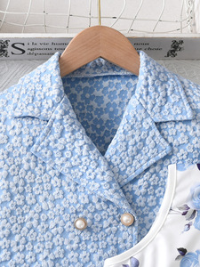 Ensemble de 2 pièces pour filles, <span class=keywords><strong>vêtements</strong></span> de princesse pour jeunes filles, manteau à manches longues et robe fleurie, ensemble de robes de demoiselles d'honneur pour adolescentes - Product Image 6
