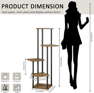 Étagère à fleurs en métal et MDF sur mesure à 5 niveaux pour plusieurs plantes, support d'angle haut pour plantes - Product Image 2