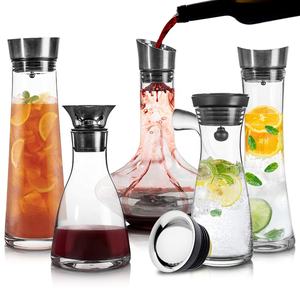 <span class=keywords><strong>Carafe</strong></span> à vin filtrée moderne en acier inoxydable <span class=keywords><strong>Carafe</strong></span> à verser en verre avec aérateur Parfait pour les amateurs de vin - Product Image 1