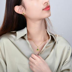 थोक फैशन 18के सोने की प्लेटेड s925 फाइन सिल्वर स्टर्लिंग हृदय स्टड बालियां महिला गहने उपहार एलर्जी मुक्त - Product Image 3