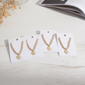 Collana con Ciondolo Rotondo Angelina, Catena in Ottone Placcato Oro, Gioielli alla Moda, Set Regalo Unisex - Product Image 2