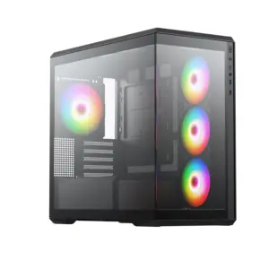 OEM ODM New Design Matx Computer Case Full Tower Cabinet Tempered Glass Desktop PC Case 5 PCI Slots with Argb Fan