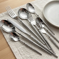 Ensemble de couverts de luxe en acier inoxydable 304 poli miroir forgé, durable, compatible lave-vaisselle, cuillère, fourchette, couteau pour mariage