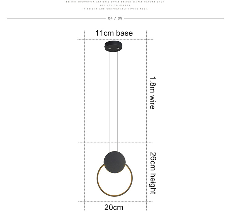 LED Pendant Light Nordic Modern Metal Simple Geometry Decoration For Living Room Bedroom Home Hanging Lamp Lighting