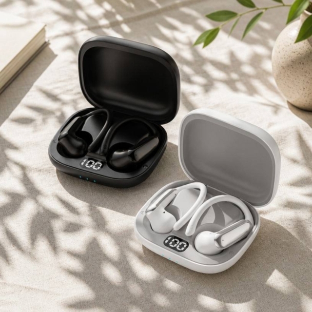 LX810 High-End TWS Type-C Wireless Ear-hook Earphones HIFI LED Display Long Playtime Subwoofers Sports for 5.4 Dual