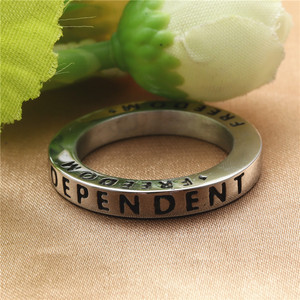 European American Style Titanium Steel Letter <b>Ring</b> Retro <b>Silver</b> Women's Fashion Jewelry Gift - Product Image 1