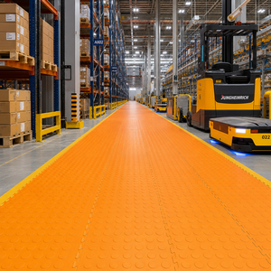 Dalles de sol modulaires en PVC robustes de 6 mm, antidérapantes, étanches, à clipser, modernes, pour garage, lavage de voitures, centre commercial, parc, design graphique - Product Image 3