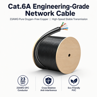 Cable de Red Ecológico de PVC Cat6a 23AWG OFC de 305 m (1000 pies) UTP de Alta Velocidad y Red Estable, Cable LAN Gigabit Ethernet RJ45 para Oficina