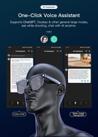 Nouvelles lunettes intelligentes M02S avec caméra, enregistrement vidéo, reconnaissance IA, appels Bluetooth, traduction IA, musique, unisexe, logo sérigraphié, ODM