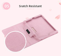 Étui magnétique à double rabat en cuir PU texturé litchi pour tablette Samsung Galaxy Tab S8 pour fille