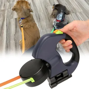 Double Dog Leash Retractable Roulette Leash Pet Walking Lead Small And Big Dog Traction Rope 3 M Long Leashes For Two Dogs