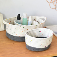 Ensemble de 3 petits articles ménagers décoratifs, panier de rangement tissé en corde de coton fait à la main ortaniseur de rangement