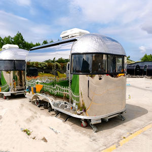 Camión de Comida Comercial Vintage de Acero Inoxidable con Diseño de 4 Ruedas para Hot Dogs, Helados, Comida Rápida, Venta Ambulante y Camping - Product Image 2