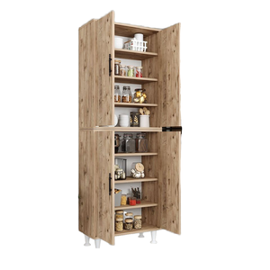Moderno Gabinete de Cocina Ecológico de Pino Atlántico con 4 Puertas, Estantes de Almacenamiento Multiusos de Madera Sólida con Material de Panel - Product Image 1