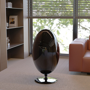Modern Egg-Shaped Standing Storage Bucket 360 Rotating Designer ABS <strong>Bin</strong> for Living Room <strong>Bedroom</strong> Decor - Product Image 4