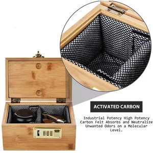 Custom Houten Tabak Stash Box Combo Met Sigaret Rollende Lade Hout Tabak Kruid Opbergdoos