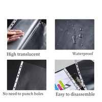 Fundas Organizadoras de Archivos Transparentes de Plástico PP A4 Reciclado Ecológico de 0.2mm de Grosor, con 11 Orificios, Resistentes al Agua