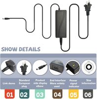 Adaptador de Corriente ESann DC12V 5A, Entrada CA 100-240V, Salida CC 5.5x2.5mm, Conector de Enchufe, Cable de 1.5m, Enchufe Multirregión