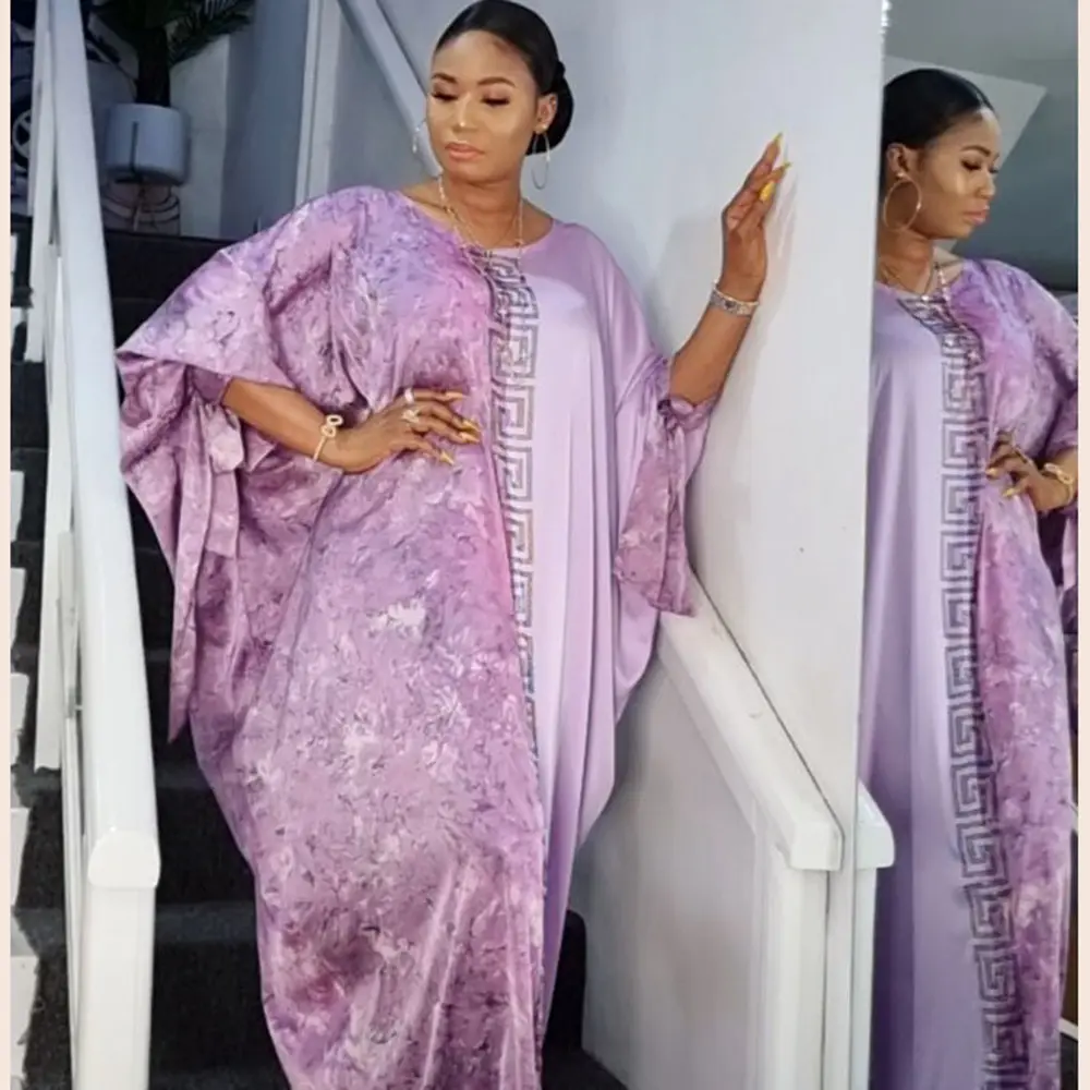 2021 African Style Women Chiffon Printed Dresses Long Dress Turkey Style High Quality Rayon dress gown