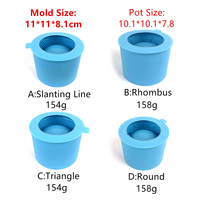 Moule en silicone 3D 2 types de motifs géométriques simples classiques à cylindre surfacé pour vase succulent en résine cire plâtre diy
