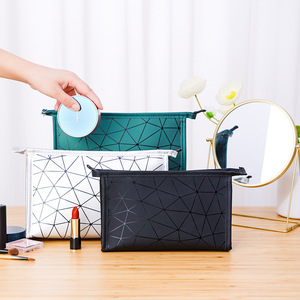 Hot Sale High Quality Waterproof PU Cosmetic Bag with Custom Logo New Style Luxury Makeup Pouch with Zipper - Product Image 1