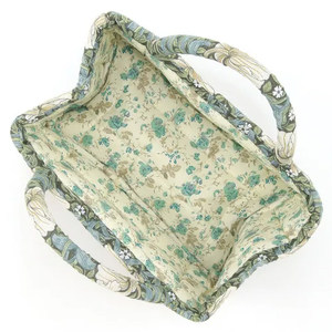 Floral Pattern Handmade Pure Cotton Durable Foldable Waterproof Handbag with Chain Strap and 3L+ Capacity - Product Image 6