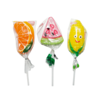 Sucette personnalisée en forme de fruits variés (maïs, orange, pastèque) pour enfant
