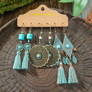 Fashion Jewelry Bohemia Style <b>Drop</b> Earrings Alloy Tassel Women's Party Earrings Antique <b>Bronze</b> Plated - Product Image 4