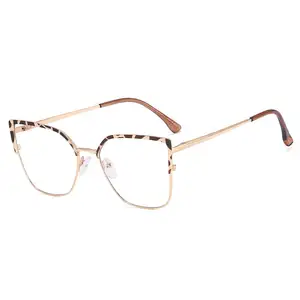新趋势光学眼镜品牌金属女士防蓝光眼镜仿醋酸纤维框架彩色框架眼镜