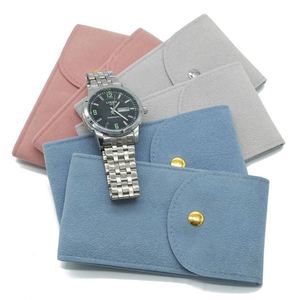 Bolsa de terciopelo de microfibra de lujo popular para relojes y joyas, con logotipo personalizado, venta al por mayor de fábrica - Product Image 4