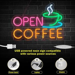 Coffee Open Neon LED Dimmable USB Powered Ambient <b>Light</b> Store <b>Window</b> Decoration <b>Light</b> Street Indicator <b>Light</b> Landscape <b>Light</b> 5v - Product Image 2