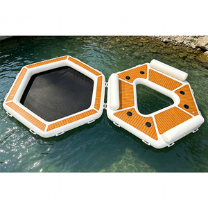 Isola Galleggiante Gonfiabile Tropicale Resistente per 8 Persone con Rete, Lettino Pieghevole da Spiaggia per <span class=keywords><strong>Mare</strong></span> - Product Image 1