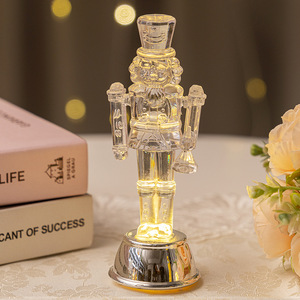 Lampe <span class=keywords><strong>de</strong></span> table <span class=keywords><strong>Soldat</strong></span> Casse-Noisette lumineuse transparente, figurine LED scintillante, veilleuse <span class=keywords><strong>de</strong></span> Noë<span class=keywords><strong>l</strong></span> pour bureau, décoration <span class=keywords><strong>de</strong></span> fêtes - Product Image 5