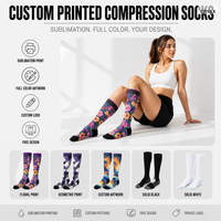 Chaussettes de compression personnalisées pour hommes et femmes, randonnée, trekking en plein air, soutien du mollet, talon renforcé, OEM