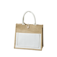 Sac de plage en toile de jute personnalisé écologique, réutilisable, avec logo, naturel et élégant