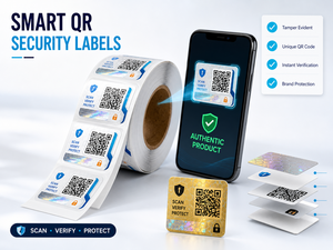 Etichetta di Sicurezza Olografica Personalizzata con Design a V e Effetto Arcobaleno - Product Image 2