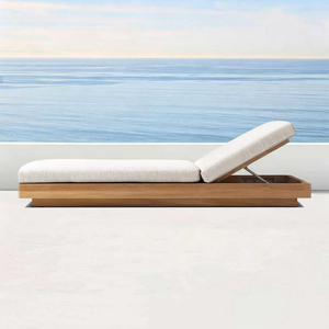 Cama de <span class=keywords><strong>Playa</strong></span> y Piscina, Tumbona de Lujo, Sillón de Exterior, Muebles de Jardín, Tumbona de Terraza para Villa, Tumbona de Teca Impermeable - Product Image 3
