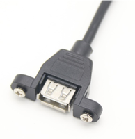 Câble d'extension coaxial USB 2.0 AM vers AF personnalisé avec gaine en PVC et fixation par vis pour microphone/haut-parleur/moniteur